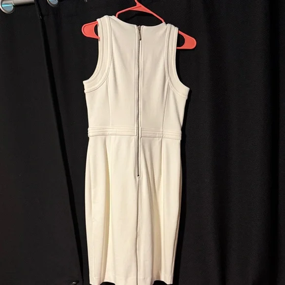 White House Black Market White Button-Accent Mini Dress - Picture 3 of 3